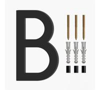 125mm Floating House Number 0-9 Alphabet A/B/C 5 Inch Screw Mounted Door Home Outdoor Address Plaque Dash Slash Sign(No.B black)