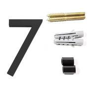 125mm Floating House Number 0-9 Alphabet A/B/C 5 Inch Screw Mounted Door Home Outdoor Address Plaque Dash Slash Sign(No.7 black)