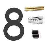 125mm Floating House Number 0-9 Alphabet A/B/C 5 Inch Screw Mounted Door Home Outdoor Address Plaque Dash Slash Sign(No. 8 black)