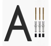125mm Floating House Number 0-9 Alphabet A/B/C 5 Inch Screw Mounted Door Home Outdoor Address Plaque Dash Slash Sign(No.A black)