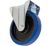 125mm Heavy Duty Fixed Castor Wheel With Elastic Rubber And Nylon Core For Maximum Durability