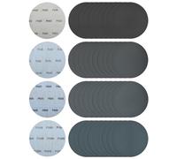 125mm Hook and Loop Sanding Disc, 40Pcs Wet/Dry Sanding Pad Assorted 400/600/800/1000 Grit, 5Inch Silicon Carbide Flocking Sandpaper for Car Metal Mirror Jewelry Polishing