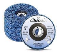 125mm Paint Stripper, Crossarctic Angle Grinder Strip Sanding Disc Wheel with Poly Abrasive Pad Paint Rust Remover for Polishing Metal Wood Plastic Car Paint Scratch Welds Oxidatio - 5 Pack