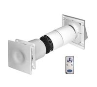 125mm Single Room Heat Recovery Kit with Remote Controller Extractor Fan Cowl