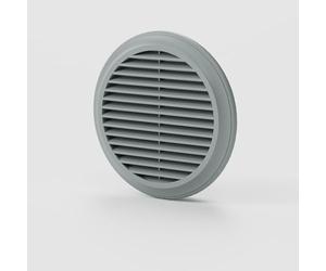 125mm Slate Grey Round External Wall Vent Grille - Fixed Blade Soffit Cover with Louvered Design - Durable Air Outlet for Bathroom, Kitchen, Dryer, or Ventilation Duct Systems