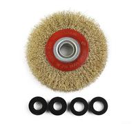 125mm Steel Wire Brush Wheel with Brass Coating for Bench Grinder Great for Rough Bonding and Finishing