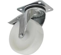 125mm Swivel Plate Castor Wheel - 40mm Tread - Polyamide - Total Lock Brakes