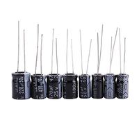 125pcs Capacitors Assortment Kit 1uF~2200uF 25 Values Electrolytic for Circuit Making Popular in Electronic Enthusiasts Miniature with 16V~50V