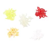 125pcs Fake Maggots Soft Plastic Worms Soft-Bait Worm Maggots Fishing Bait 5 Color Luminescent Maggot Fishing Bait