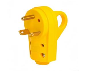 125V 30A RV Power Connector Copper Contacts Ergonomic Yellow Nylon Handle Heat Resistant Compact 10x9x5cm Compatible With for AMERICAN Style RV(A)