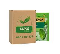 125x Pure Green Tea Bags - Strong, Bold & Malty Flavor | Individually Wrapped Tea Sachets Envelopes | Refreshing Premium Tea | Compatible with Twinings By Luxe Bitez
