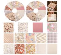 126 Pcs Fabric Squares for Quilting,Cotton Floral Patchwork,5×5inch 100% Cotton Charm Floral Packs,DIY Patchwork Sewing Craft,Multi-Color Design (Style-E)