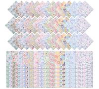 126 Pcs Fabric Squares for Quilting,Cotton Floral Patchwork,5×5inch 100% Cotton Charm Floral Packs,DIY Patchwork Sewing Craft,Multi-Color Design(Colour)