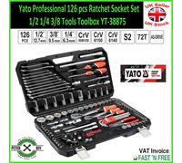 126 pcs Ratchet Socket Set 1/2 1/4 3/8 Tools Toolbox Yato Professional YT-38875