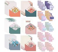 126 PCS Writing Paper and Envelopes Sets with 84 Writing Paper and 42 Envelopes, Suitable for Letters, Invitations, Poem, Office, School Supplies, Thank You Cards, Warm Floral and Cute Animals Themed