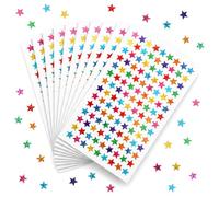 1260 PCS Star Stickers for Reward, 0.4" Small Star Stickers, Sparkly Holographic Stars Sticker for DIY Behavior Chart Reward Home School Classroom Teacher Supplies