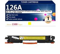 126A CE310A CE311A CE312A CE313A Toner Cartridges for HP Color LaserJet CP1025 CP1025nw MFP M175a M175nw M275NW Printers, for School Hospital and Bank, 1500 Pages,Yellow-1 pack
