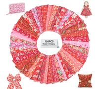 126Pcs Charm Packs for Quilting, 5×5inch Cotton Floral Patchwork, Pre-Cut Fabric Squares, Multi-Color Design for Sewing Work DIY Craft Scrapbooking Wallet(B)