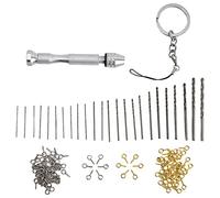 126Pcs Hand Twist Drill Kit, Manual Hand Drill with 24pcs Drill Bits, Mini Key Ring Pendant Tool Set for DIY Electronics Assembly Model Making Home Repair