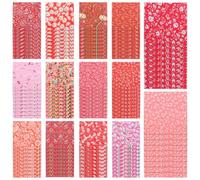 126Pcs Quilting Cotton Fabric Squares, 5x5inch Precut Patchwork Fabric Bundles with Floral Patterns, Cotton Material for DIY Sewing, Quilting & Home Crafts(Gules)