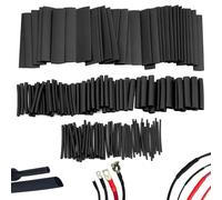 127 Pcs Wire Protector, Black Insulation Sleeve, Heat Shrink Connectors, Heat Shrink Tubing Kit, Heat Shrink Wrap Cable Sleeve Great for Electrical Insulation and Repair (Black)