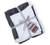 (127 x 152cm, Charcoal) Riva Paoletti Luxe Sherpa Fleece Throw