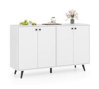 127CM Buffet Sideboard 4-Door Mid Century Modern Cupboard Cabinet Gymax White One Size