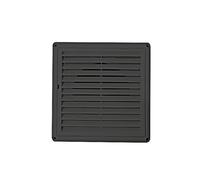 127mm Black Louvred Wall Vent Grille Square Grille Vent with Flyscreen
