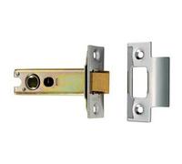 127mm Heavy Sprung Tubular Latch Square Electro Brassed Satin Stainless Steel Loops Metallics One Size