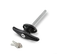 127MM Zinc Alloy T Handle Lock with 2 Keys for Industrial Trailers RVs Garage Doors and Control Boxes (B 127mm Black)