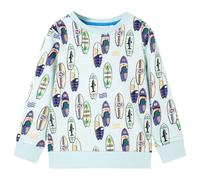 Kids' Sweatshirt Children Long Sleeves Pullover Top Soft Blue Melange 128 vidaXL