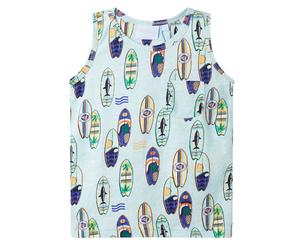 (128 (7-8y)) Kids' Tank Top Children's Sleeveless Camisole Undershirt Soft Blue Melange