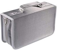 128 Capacity CD/DVD Protective CD Case Wallet Organiser Storage Holder Bag Portable with Carry Handle - HOLDS 128 CD's DVD's Blu Ray Video Games Disc's SILVER
