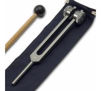 128 Hz OTTO Tuning Fork for Healing with Drawstring Pouch - OSTEOPHONIC application for Sound Healing and Biofield Therapy - Earthy Gray