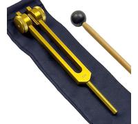 128 Hz OTTO Tuning Fork for Healing with Drawstring Pouch - OSTEOPHONIC application for Sound Healing and Biofield Therapy - Gold Color