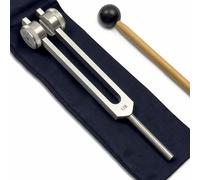128 Hz OTTO Tuning Fork for Healing with Drawstring Pouch - OSTEOPHONIC application for Sound Healing and Biofield Therapy - Silver