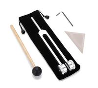 128 Hz Tuning Fork for Healing, Weighted Aluminum Alloy with Silicone Hammer - Sound Therapy Tool for Meditation, Chakra Balancing and Vibration Therapy Sessions