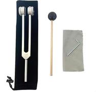 128 Hz Tuning Fork Set with Mallet, Cleaning Cloth and Wrench, Professional Percussion Instrument for Sound Therapy