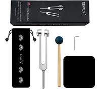 128 Hz Tuning Fork Weights Aluminum Clinical Grade Nerve/Sensory with Black Silicone Hammer, Cleaning Cloth and Felt Case, Non-Magnetic Aluminum Alloy