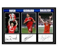 128. Ian Rush Steven Gerrard Kenny Dalglish Signed Framed photograph A4 (21 X 297 CM) print (REPRINT) #####