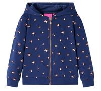 (128) Kids' Hooded Sweatshirt Children Kids Pullover Hoodie Dot Print Navy Blue