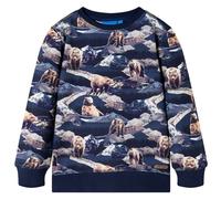 Kids' Sweatshirt Long Sleeves Toddler Tops Pullover Kids' Top Bear Print Navy vi