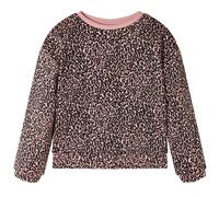 (128) Kids' Sweatshirt Long Sleeves Toddler Tops Pullover Leopard Print Medium Pink