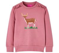 Kids' Sweatshirt Children Long Sleeves Pullover Top Deer Print Raspberry 128 vid