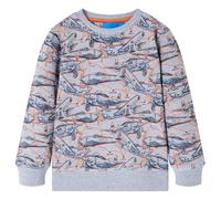 (128) Kids' Sweatshirt with Aircraft Print Toddler Kids' Tops Pullover Grey Melange