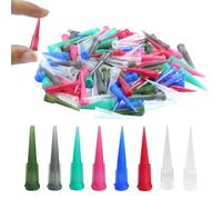 128 Pcs 8 Size Blunt Plastic Tapered Tip Dispensing Needle Tips, Dispensing Glue Tips, Tapered Pinhead Blunt End Liquid Dispenser Needles