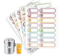 128 Pcs Baby Bottle Waterproof Labels, School Name Labels for Kids, Daycare Labels, Self-Laminating Write-On Waterproof Dishwasher Safe Stickers, Kids Name Tags,Assorted Sizes & Colors