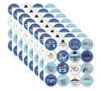128 Pcs Fathers Day Gift Stickers - 1.5inch Round Happy Father's Day Labels, World's Best Dad,Top Dad,I Love You Dad Stickers for Crafts Cards Deco Present Gifts Boxes