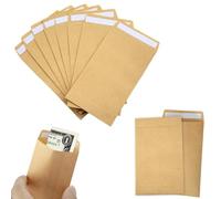128 PCS Small Envelopes, 3.9 X 2.4 Inch Self-Adhesive Small Brown Money Mini Envelopes Packing Storing for Items Wages Notes Beads