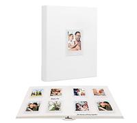 128 Pockets Photo Book with Writing Space for Fujifilm Instax Mini 12/11/9/40/EVO Instant Camera,2x3 Inch Polaroid Photo Album with Front Window,Vegan Leather Cover Hardcover (Clay White)